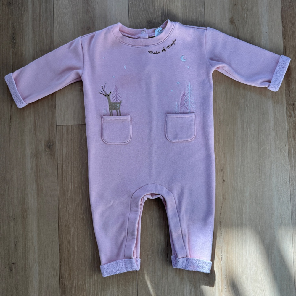 Baby Gap Pink Sweatshirt Onesie 6-12 Months